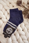 Młodzieżowe Bawełniane Skarpety Za Kostkę Granatowe