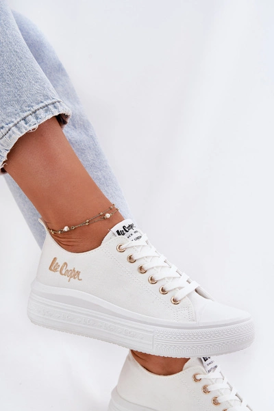 Trampki Damskie Na Platformie Lee Cooper LCW-24-44-2462L Białe