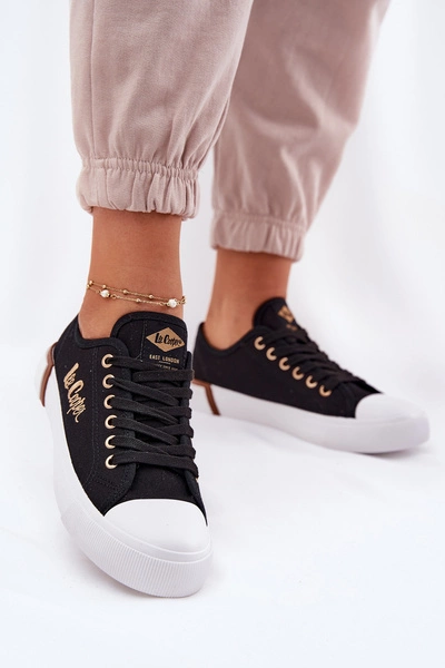 Trampki Materiałowe Damskie Lee Cooper LCW-25-31-3427L Czarne