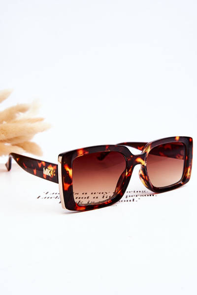 Okulary Przeciwsłoneczne Z Ozdobą M2366 Marmurkowe Brązowe