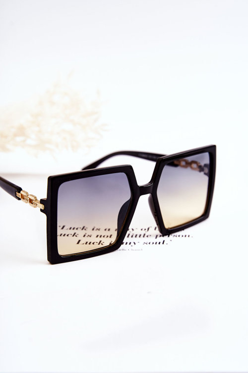Duże Okulary Przeciwsłoneczne Kwadratowe Ombre V130043 Czarne