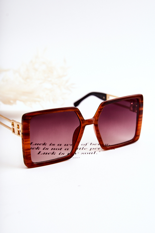 Kwadratowe Okulary Przeciwsłoneczne V130042 Brązowe