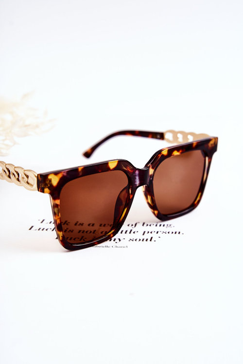 Modne Okulary Przeciwsłoneczne Marmurkowe V120043 Brązowe